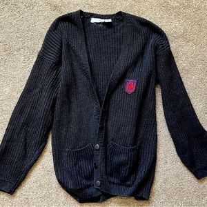 Vintage 1980s Jason Maxwell Embroidered knitted sweater cardigan